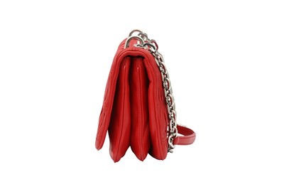 Lot 9 - Prada Red Nappa Gaufre Chain Flap Bag