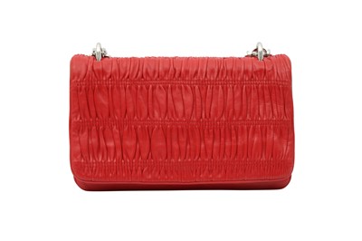 Lot 9 - Prada Red Nappa Gaufre Chain Flap Bag