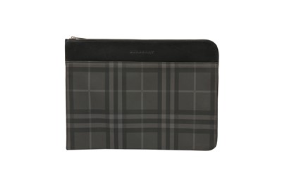 Lot 110 - Burberry Grey Check Logo Document Holder