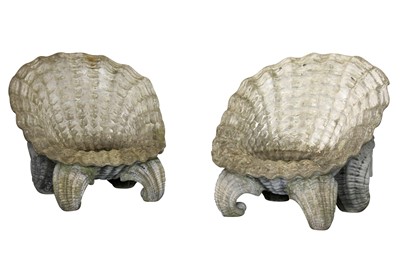 Lot 18 - A PAIR OF VENETIAN ROCOCO INSPIRED COMPOSITION 'SHELL GROTTO' GARDEN CHAIRS, LATE 20TH CENTURY