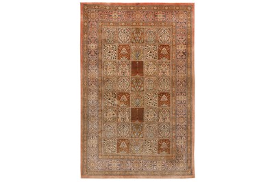 Lot 30 - AN EXTREMELY FINE, SIGNED SILK QUM RUG, CENTRAL PERSIA