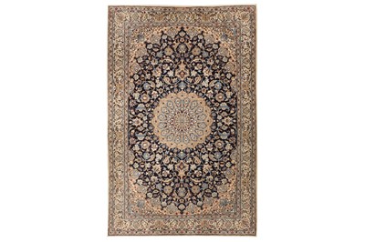 Lot 76 - A FINE PART SILK NAIN RUG, CETRAL PERSIA