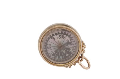 Lot 22 - A MINIATURE COMPASS FOB PENDANT