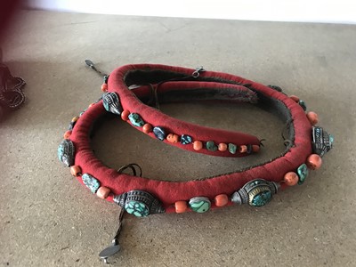 Lot 829 - A LARGE GROUP OF TIBETAN JEWELLERY AND METALWORK.