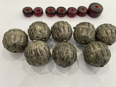 Lot 829 - A LARGE GROUP OF TIBETAN JEWELLERY AND METALWORK.