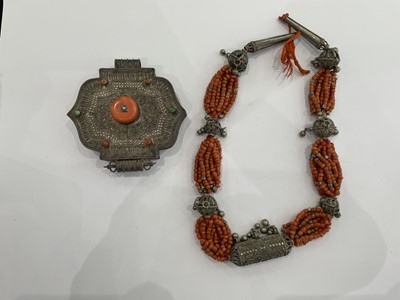 Lot 829 - A LARGE GROUP OF TIBETAN JEWELLERY AND METALWORK.