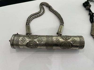 Lot 829 - A LARGE GROUP OF TIBETAN JEWELLERY AND METALWORK.