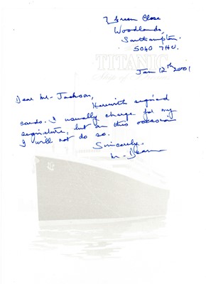 Lot 782 - Titanic Interest.- Millvina Dean