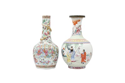 Lot 539 - TWO LARGE CHINESE FAMILLE ROSE VASES.