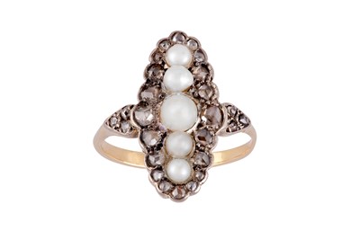 Lot 11 - A seed pearl and diamond ring