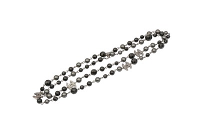 Lot 639 - Chanel Black CC Logo Sautoir Necklace