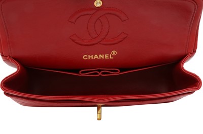 Lot 2 - Chanel Red Small Classic Double Flap Bag