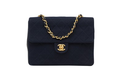 Lot 155 - Chanel Navy Mini Square Single Flap Bag