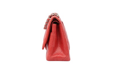 Lot 3 - Chanel Red Embossed Jumbo Classic Double Flap Bag