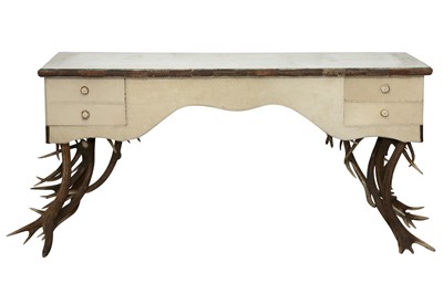 Lot 297 - A Schirato Antler and Hide Desk