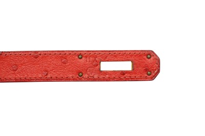 Lot 1 - Hermes Rouge Vif Ostrich Kelly 32
