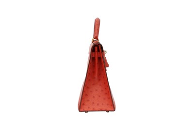 Lot 1 - Hermes Rouge Vif Ostrich Kelly 32