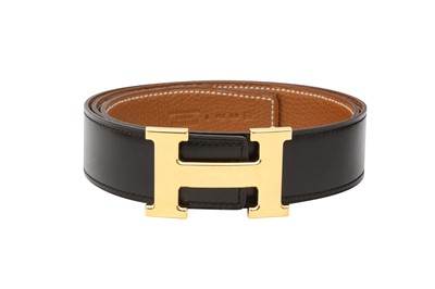 Lot 455 - Hermes Black Chamonix Constance Belt - Size 85
