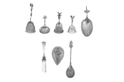 Lot 124 - A MIXED GROUP OF DUTCH AND GERMAN SILVER FLATWARE