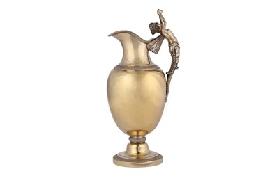 Lot 297 - A Charles X / Louis Phillipe early 19th century French 950 standard silver gilt ewer (aiguière), Paris 1819-38 by Jean Francois Burel (reg. 1817, biff. 5th June 1838)
