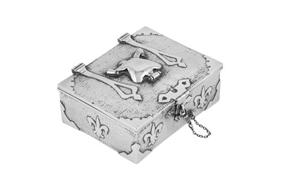 Lot 437 - An Edwardian ‘Arts and Crafts’ sterling silver cigarette box, Birmingham 1903 by John William Barrett