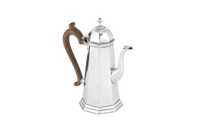 Lot 513 - A Victorian Britannia standard silver coffee pot, London 1882 by George Fox