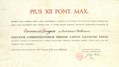 Lot 771 - Paul  VI, Pope (Card. Giovanni Battista Montini)