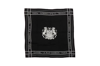 Lot 498 - Chanel 'Crest' Silk Print Scarf