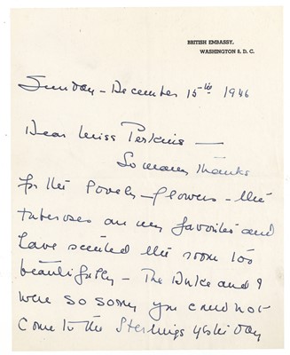 Lot 57 - AUTOGRAPH LETTER BY WALLIS, DUCHESS OF WINDSOR