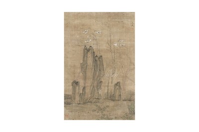Lot 166 - WANG WU (follower of). Narcissus and Rocks.