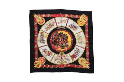 Lot 479 - Hermes 'Chevaux De Trait' Silk Print Scarf