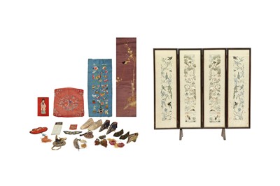 Lot 604 - A GROUP OF CHINESE EMBROIDERED TEXTILES.