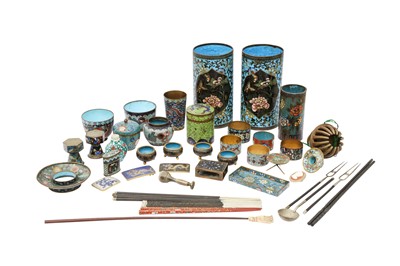 Lot 713 - A COLLECTION OF MISCELLANEOUS CLOISONNÉ  ENAMEL ITEMS.