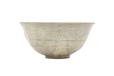 Lot 412 - A KOREAN SANGGAM SLIP-DECORATED CELADON BOWL.