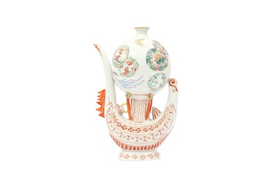 Lot 485 - A RARE JAPANESE PORCELAIN 'MONTGOLFIER BALLOON' EWER.