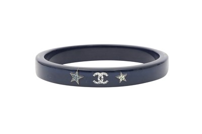 Lot 139 - Chanel Blue  Resin CC Logo Bangle