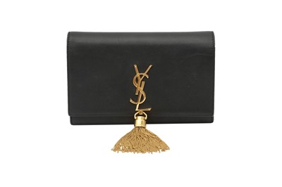 Lot 437 - Saint Laurent Black Mini Kate Tassel Wallet On Chain