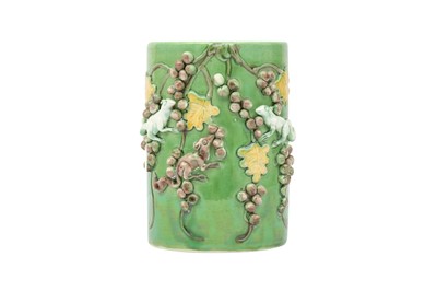 Lot 768 - A CHINESE 'SQUIRRELS' BRUSH POT.