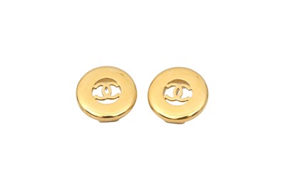 Lot 394 - Chanel CC Logo Pierced Earrings