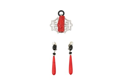 Lot 36 - Philippe Ferrandiz Brooch and Drop Clip On Earrings