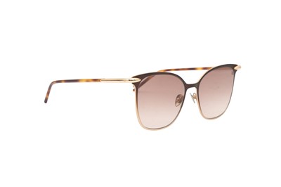 Lot 284 - Pomellato Brown Oversized Cat Eye Sunglasses