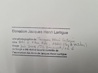 Lot 384 - Jacques-Henri Lartigue (1894-1986)
