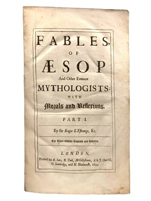 Lot 7 - L'Estrange (Sir Roger, ed.) Fables, of Aesop