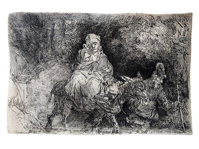 Lot 155 - Rembrandt van Rijn, The Flight into Egypt: Crossing a Brook