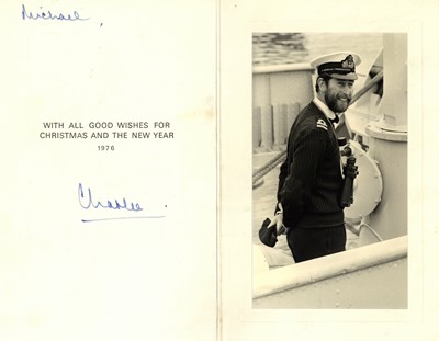 Lot 87 - ROYAL CHRISTMAS CARD SIGNED BY PRINCE CHARLES