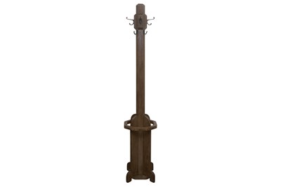 Lot 364 - AN ART DECO OAK HAT AND COAT STAND