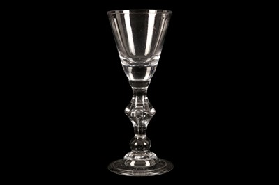 Lot 70 - AN EARLY 18TH CENTURY WINE GLASS, CIRCA 1710