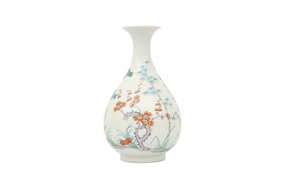 Lot 756 - A CHINESE DOUCAI 'THREE FRIENDS' VASE, YUHUCHUN PING.