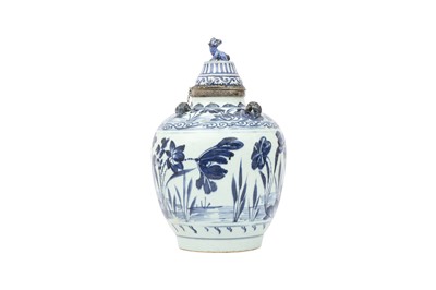 Lot 230 - A CHINESE BLUE AND WHITE ‘LOTUS POND’ JAR AND COVER