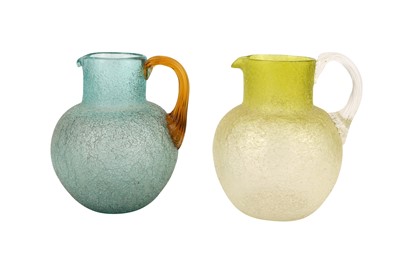Lot 268 - A PAIR OF VICTORIAN GLASS JUGS